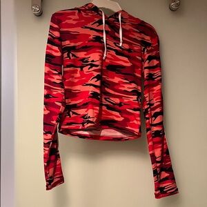 Red Camo Long Sleeve Hoodie
